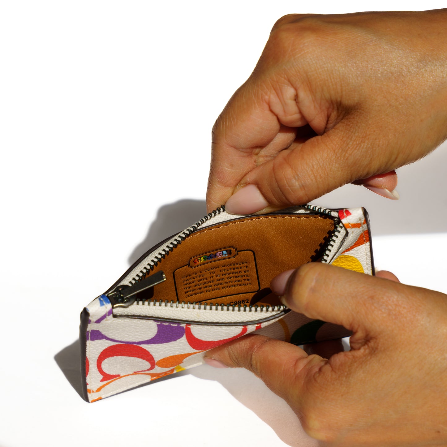 Coach Multicolor Zippered Coin Card Holder