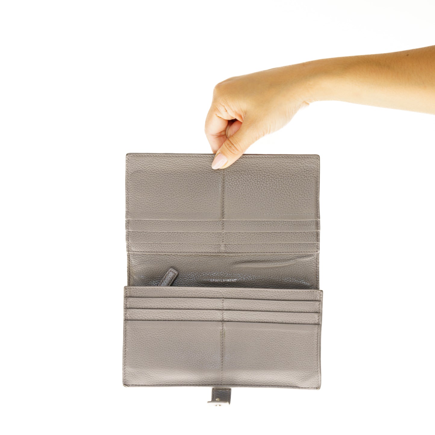 Saint Laurent Wallet in Grey Leather YSL 300925B218