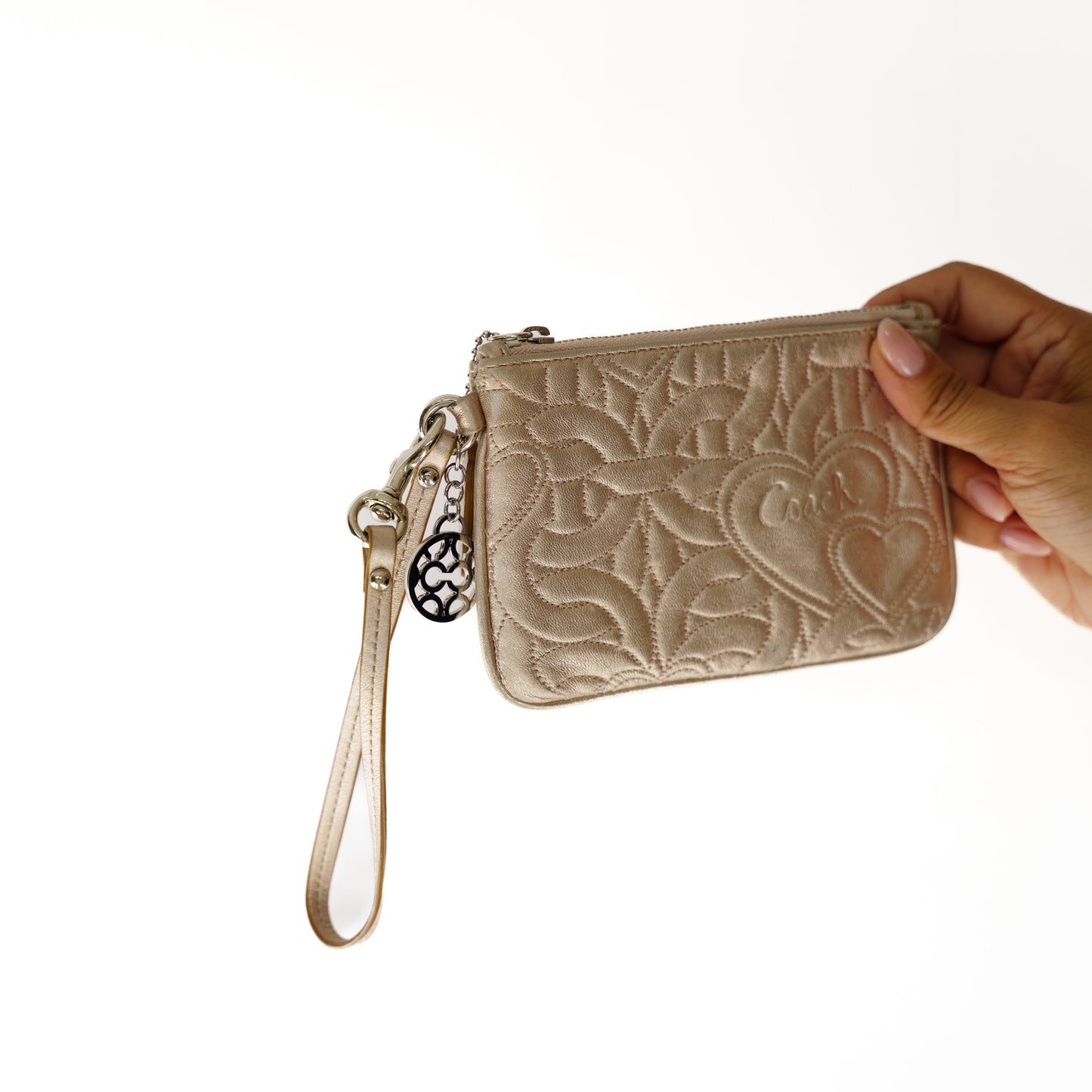 Coach Heart Small Clutch Irridescent