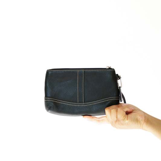 Coach Small Clutch in Black Leather