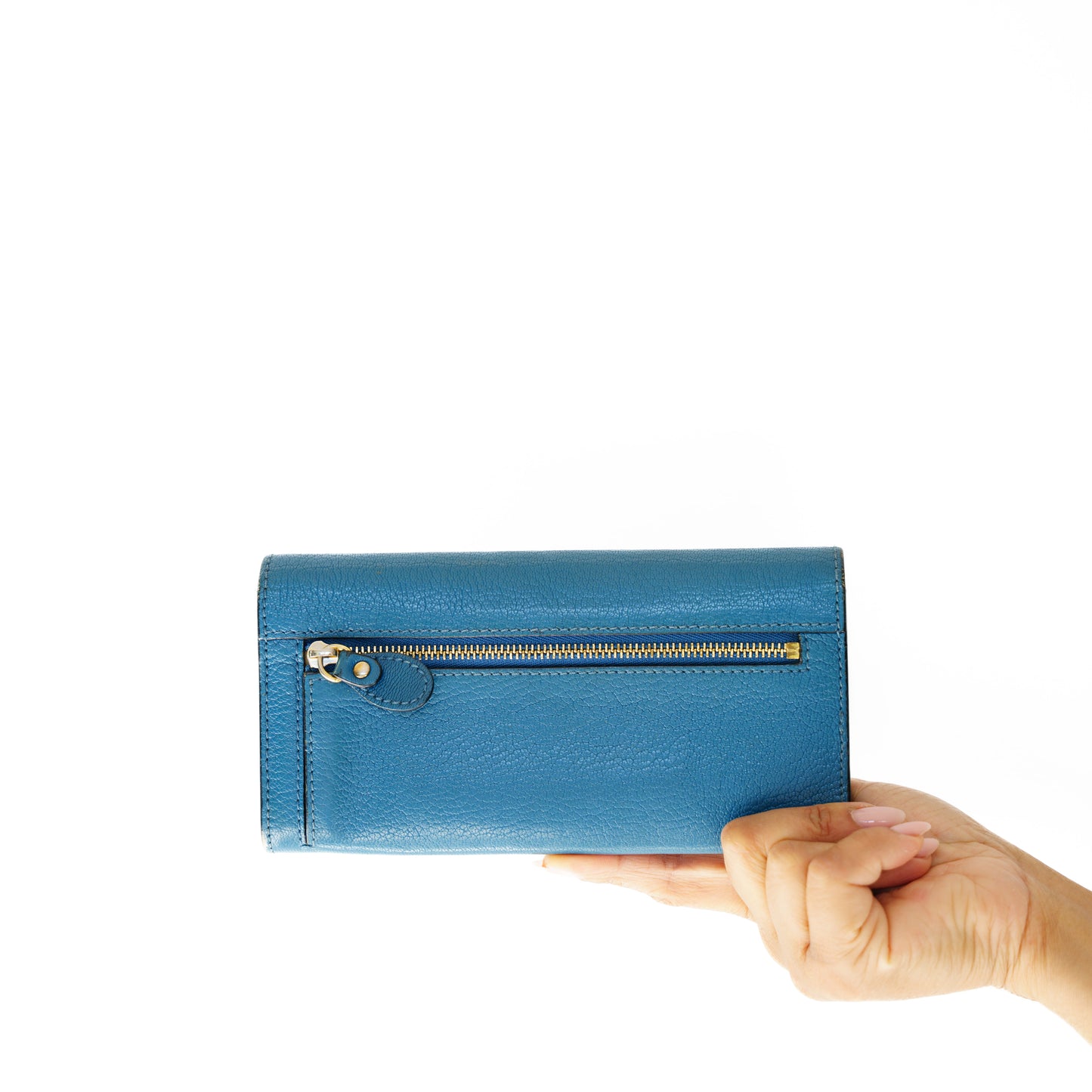 Chloe Blue Leather Elsie Continental Wallet