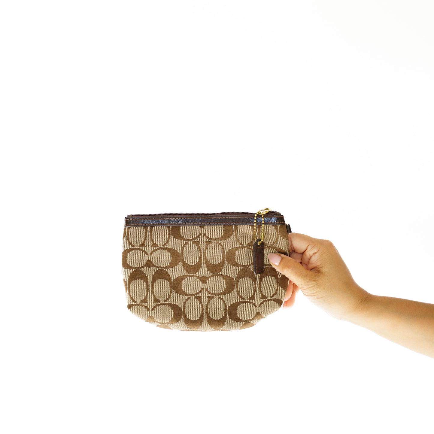 Coach Zippered Pouch in Brown Canvas 300925B257