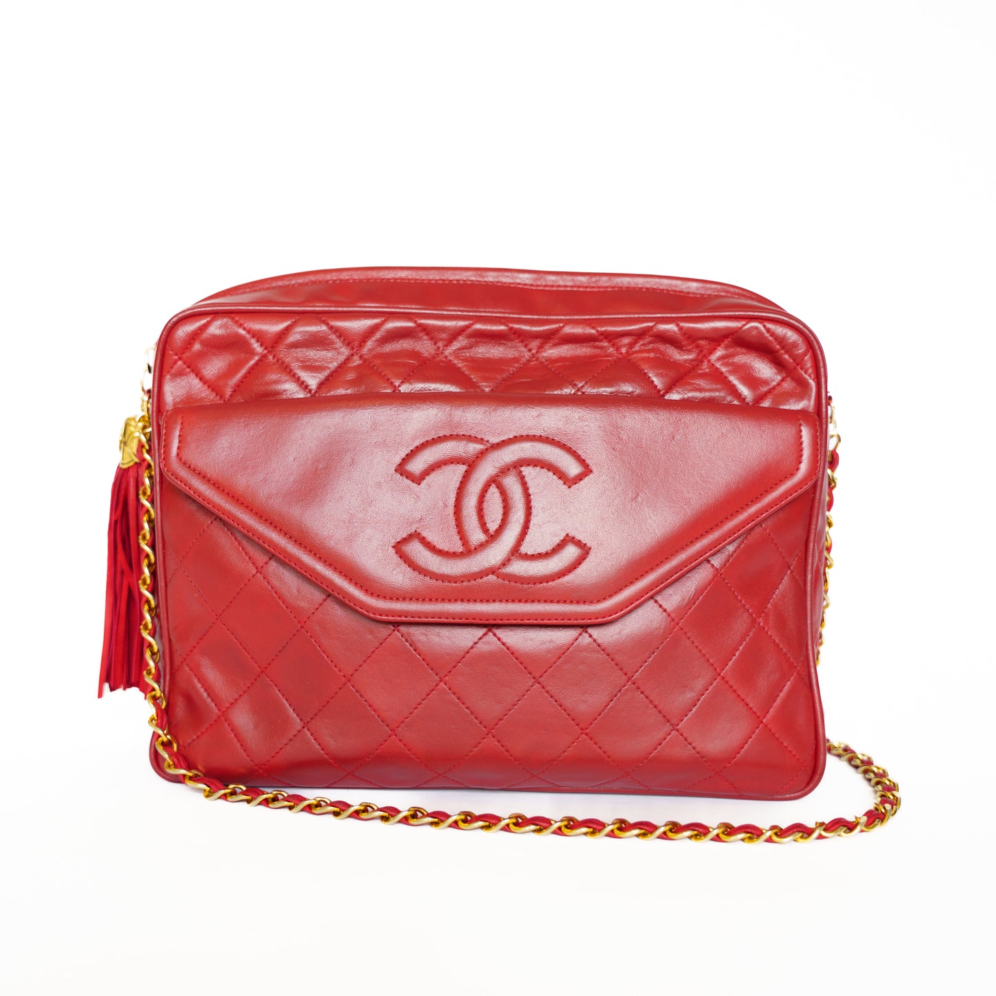 Chanel Matelasse Large Camera Bag in Red