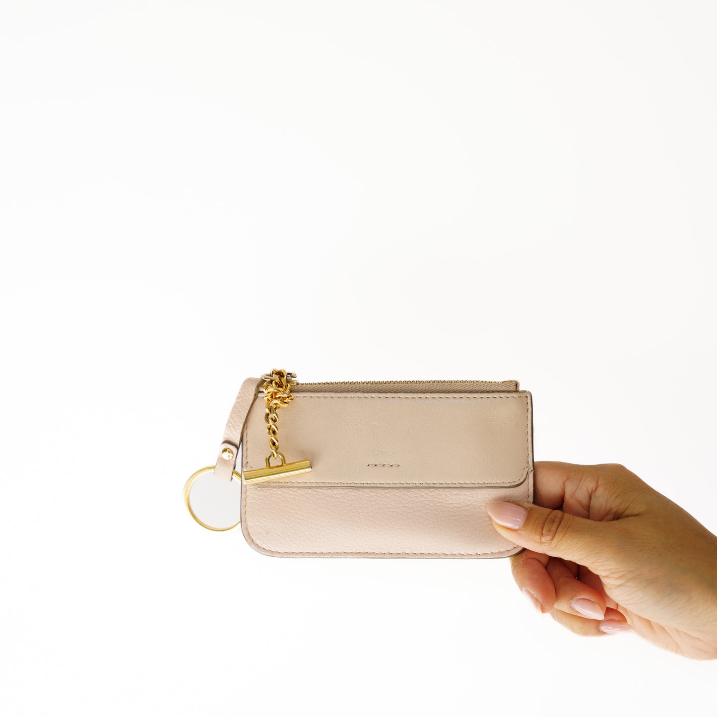 Chloe ZIppered Key Coin Purse in Light Pink