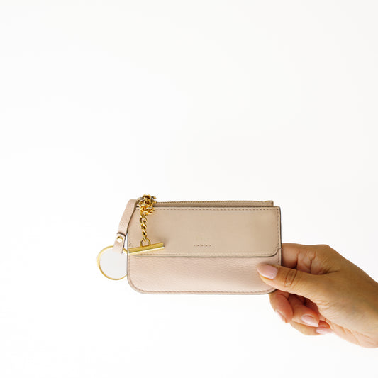 Chloe ZIppered Key Coin Purse in Light Pink