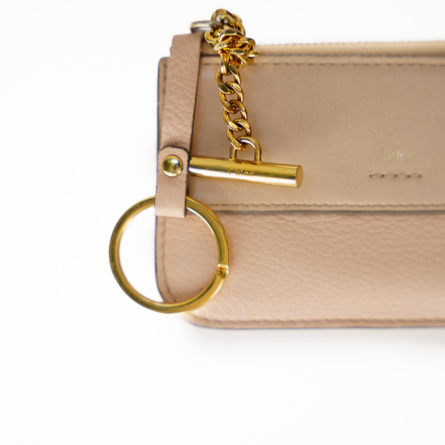 Chloe ZIppered Key Coin Purse in Light Pink