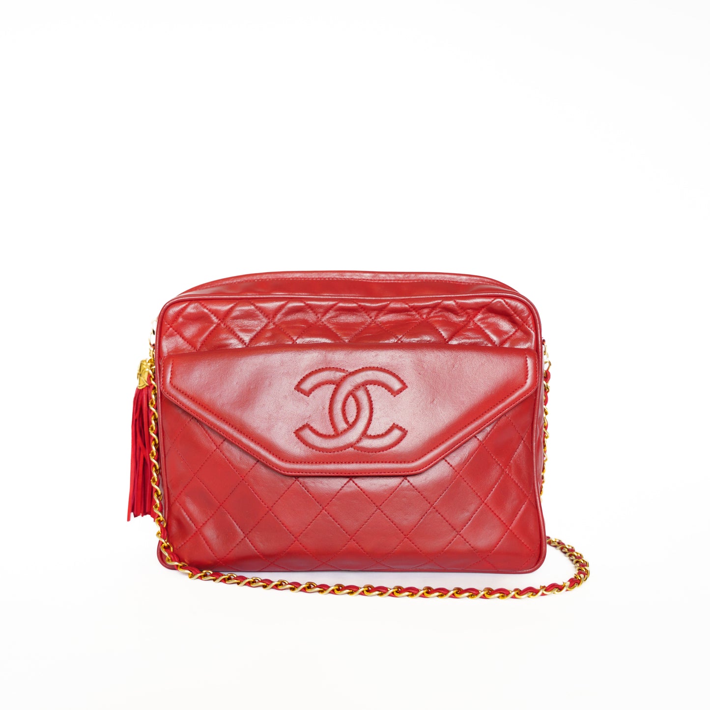 Chanel Matelasse Large Camera Bag in Red