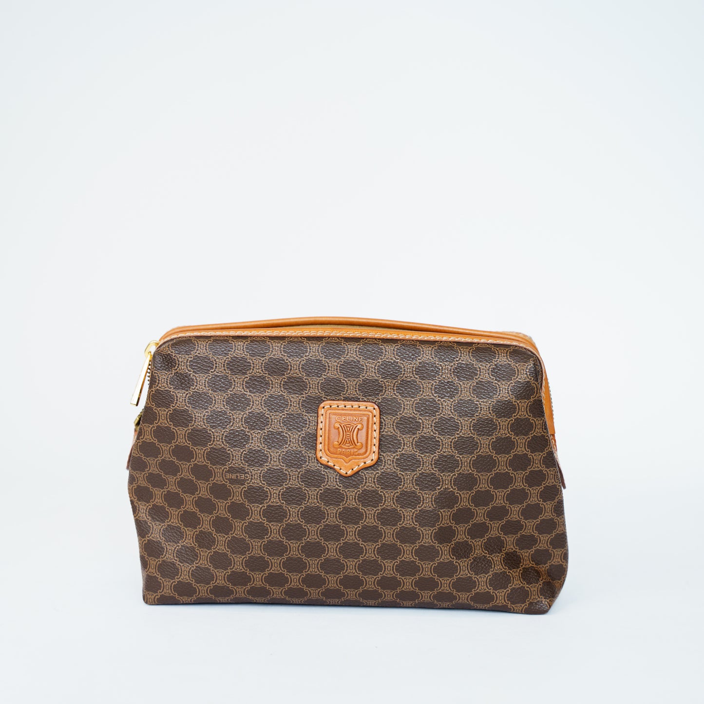 Celine Brown Macadam Cosmetic Pouch