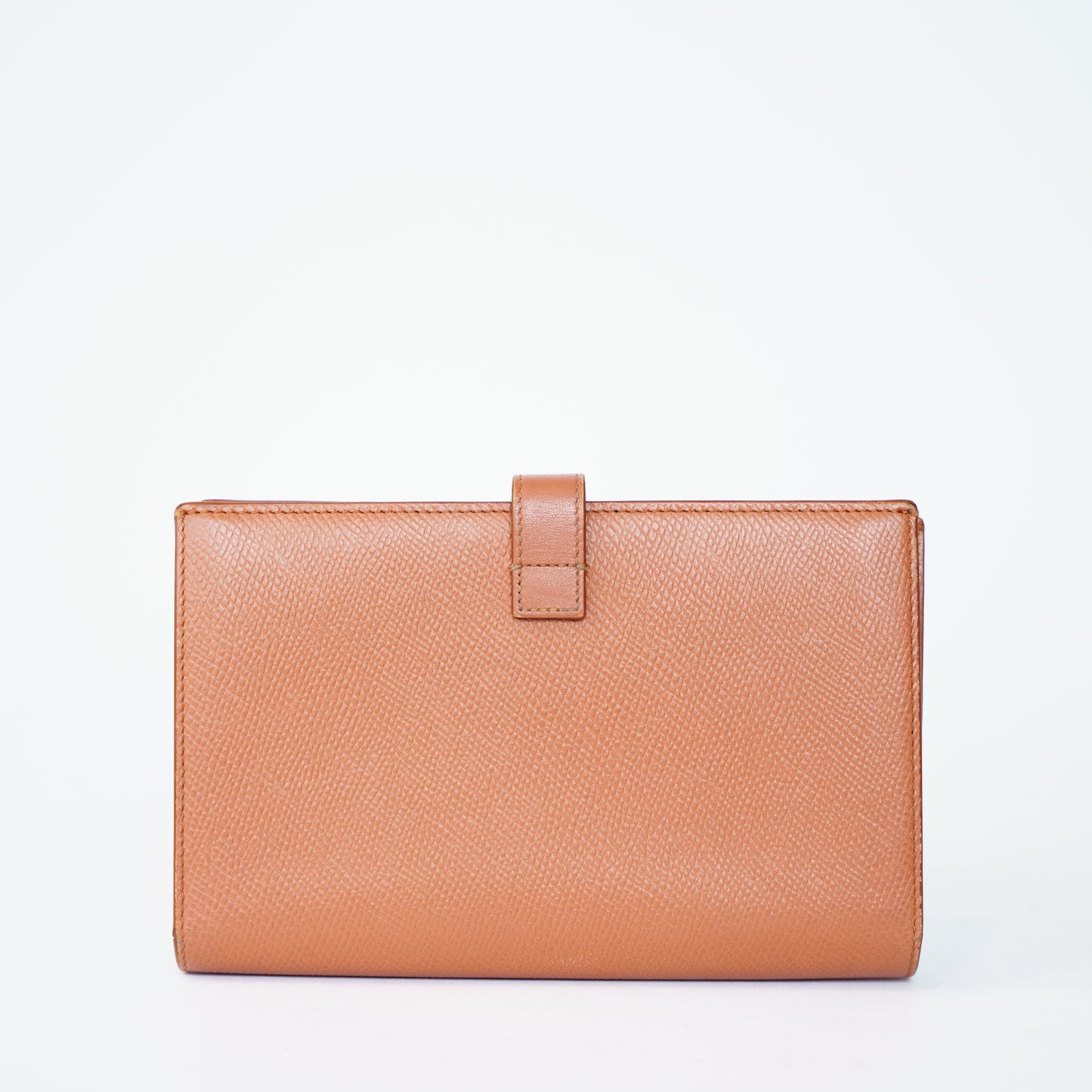 Celine Large Strap Wallet in Tan Grained Calfskin