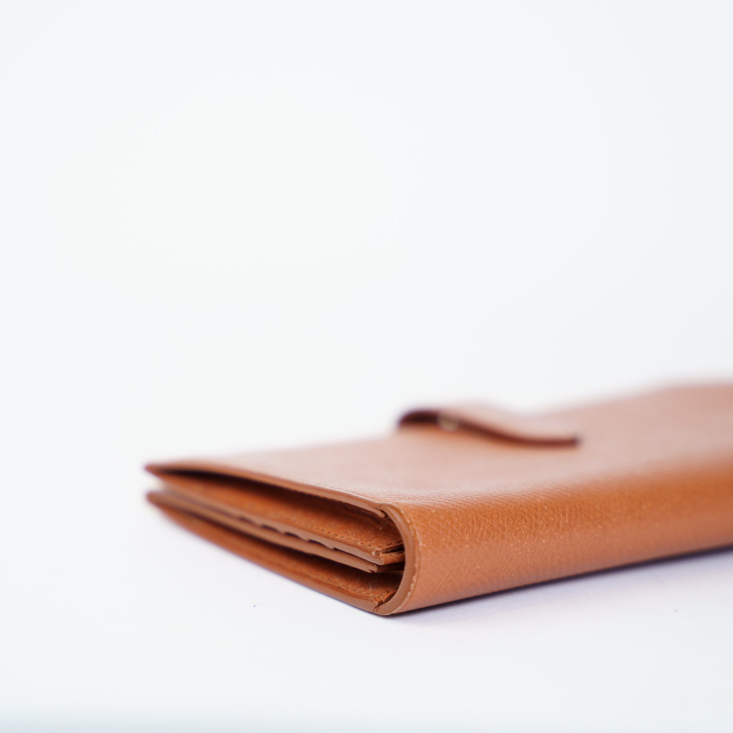 Celine Large Strap Wallet in Tan Grained Calfskin