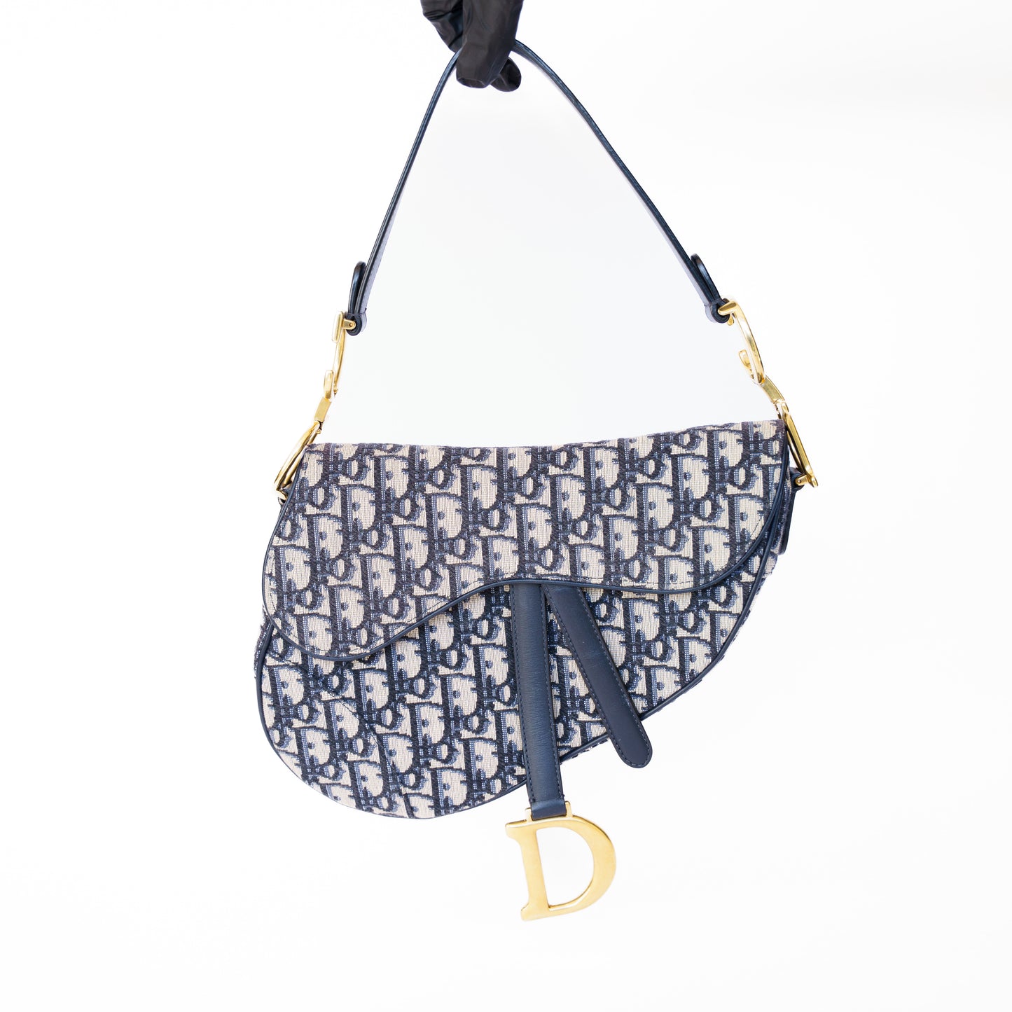 Christian Dior Saddle Bag in Navy Oblique