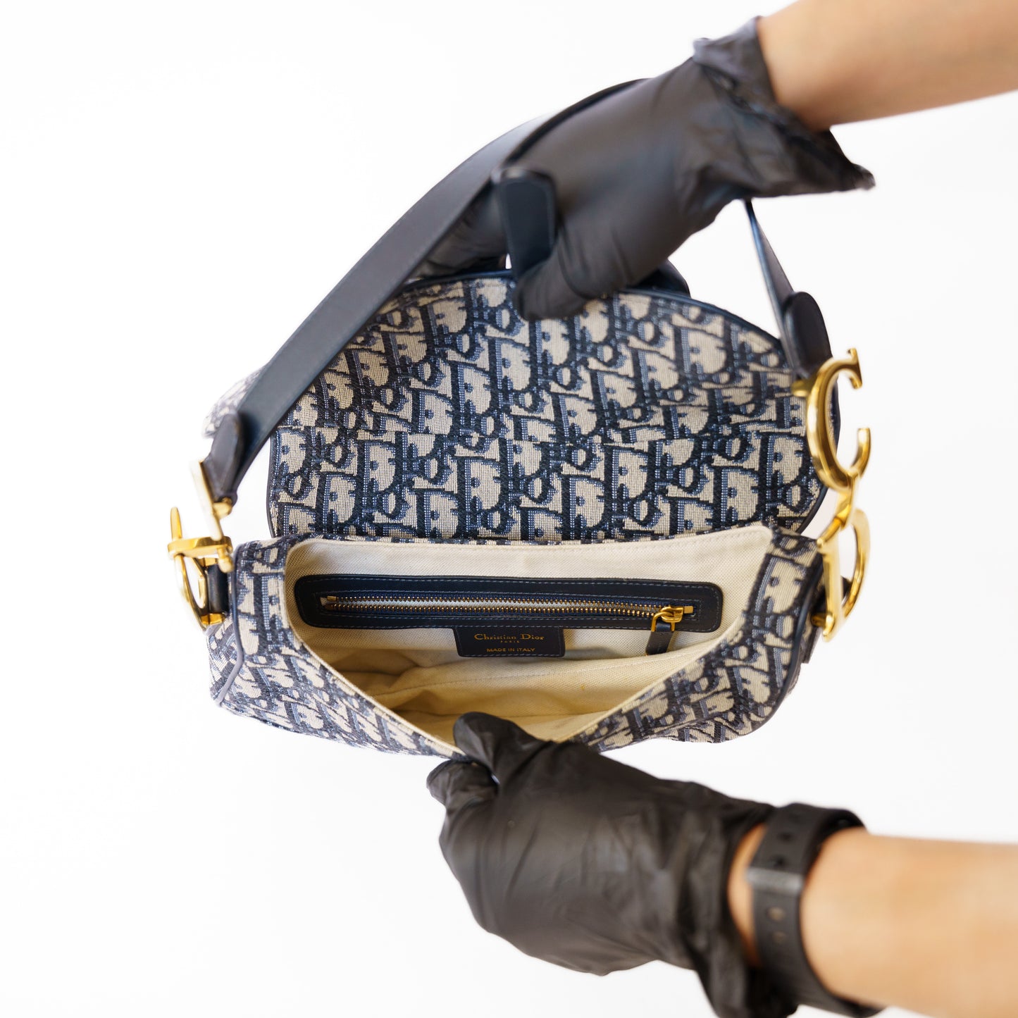Christian Dior Saddle Bag in Navy Oblique