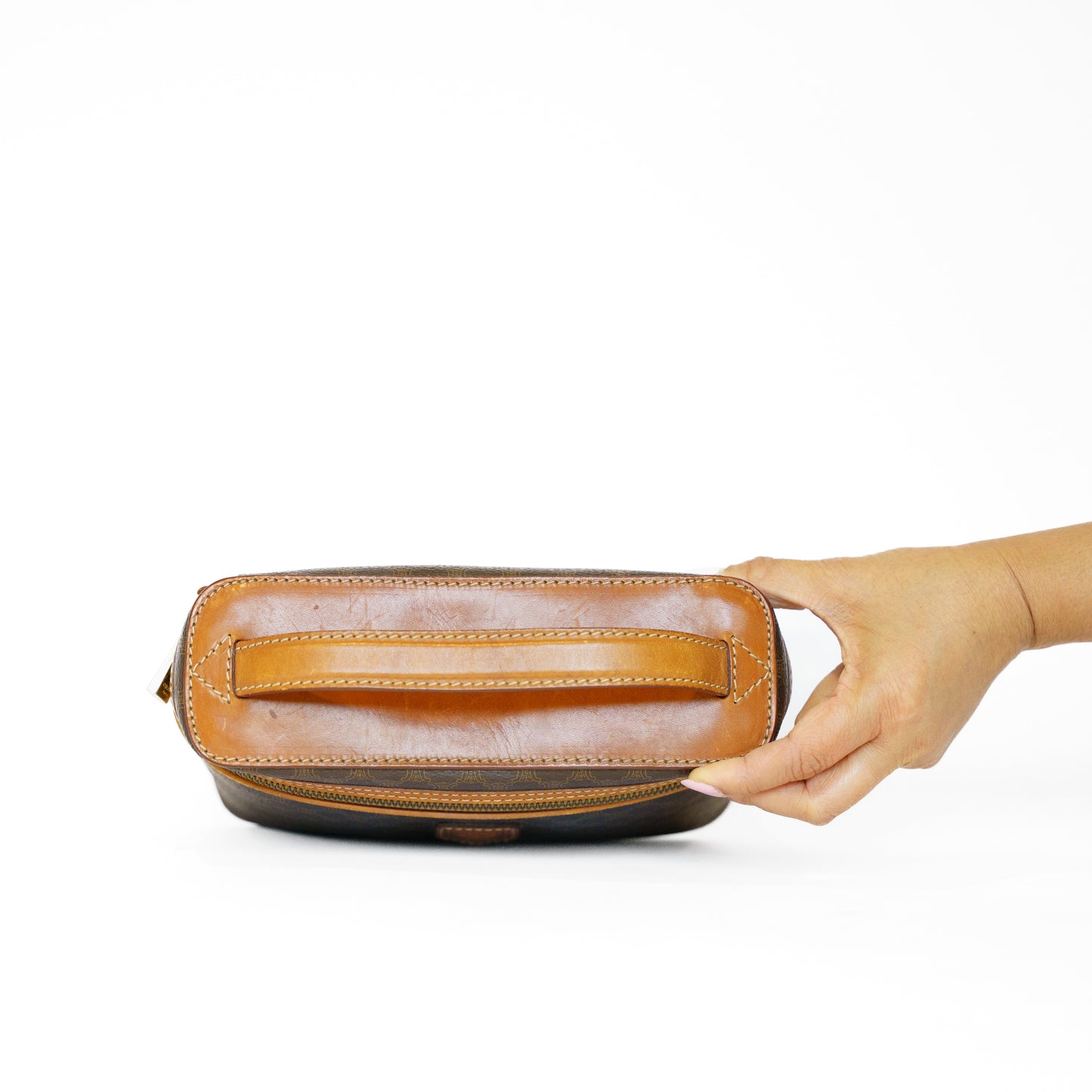 Celine Vanity Bag in Brown Macadam 271125B18