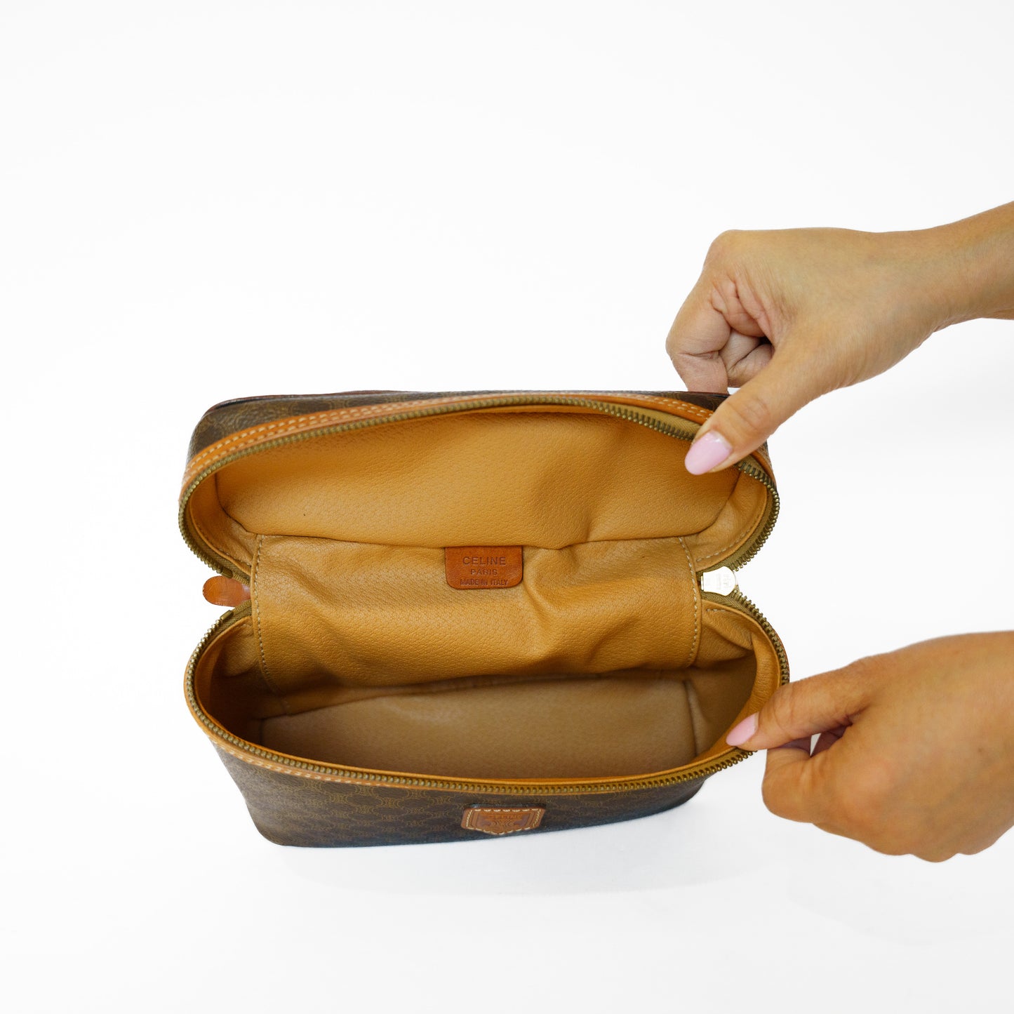 Celine Vanity Bag in Brown Macadam 271125B18