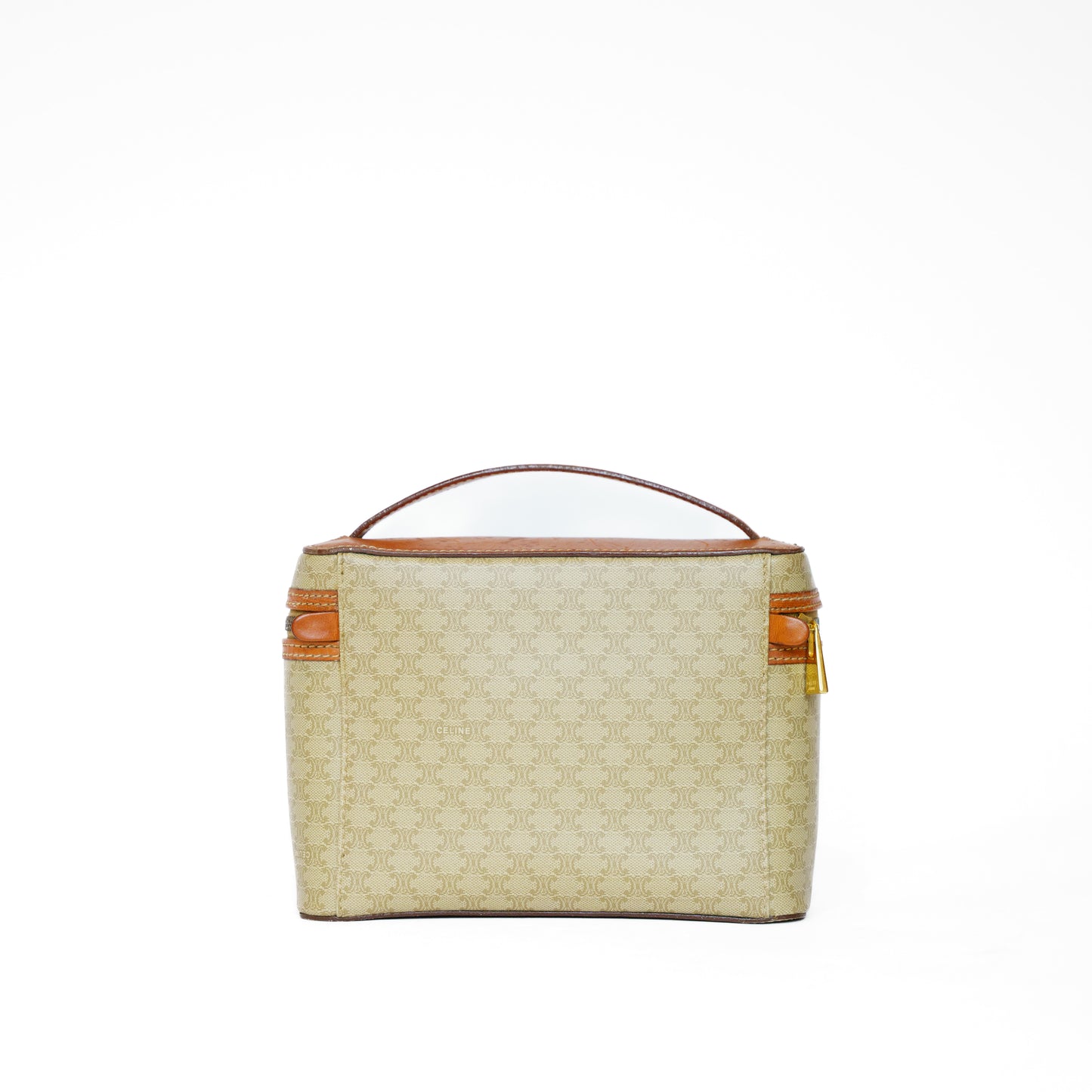 Celine Vanity Bag Macadam Brown Beige 271125B175