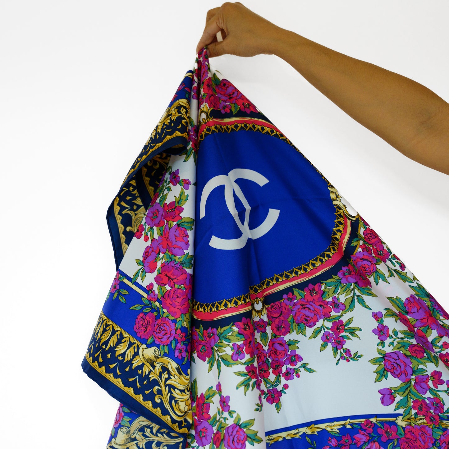 Chanel Silk Scarf in Multicolor Print Large Square 271125B40