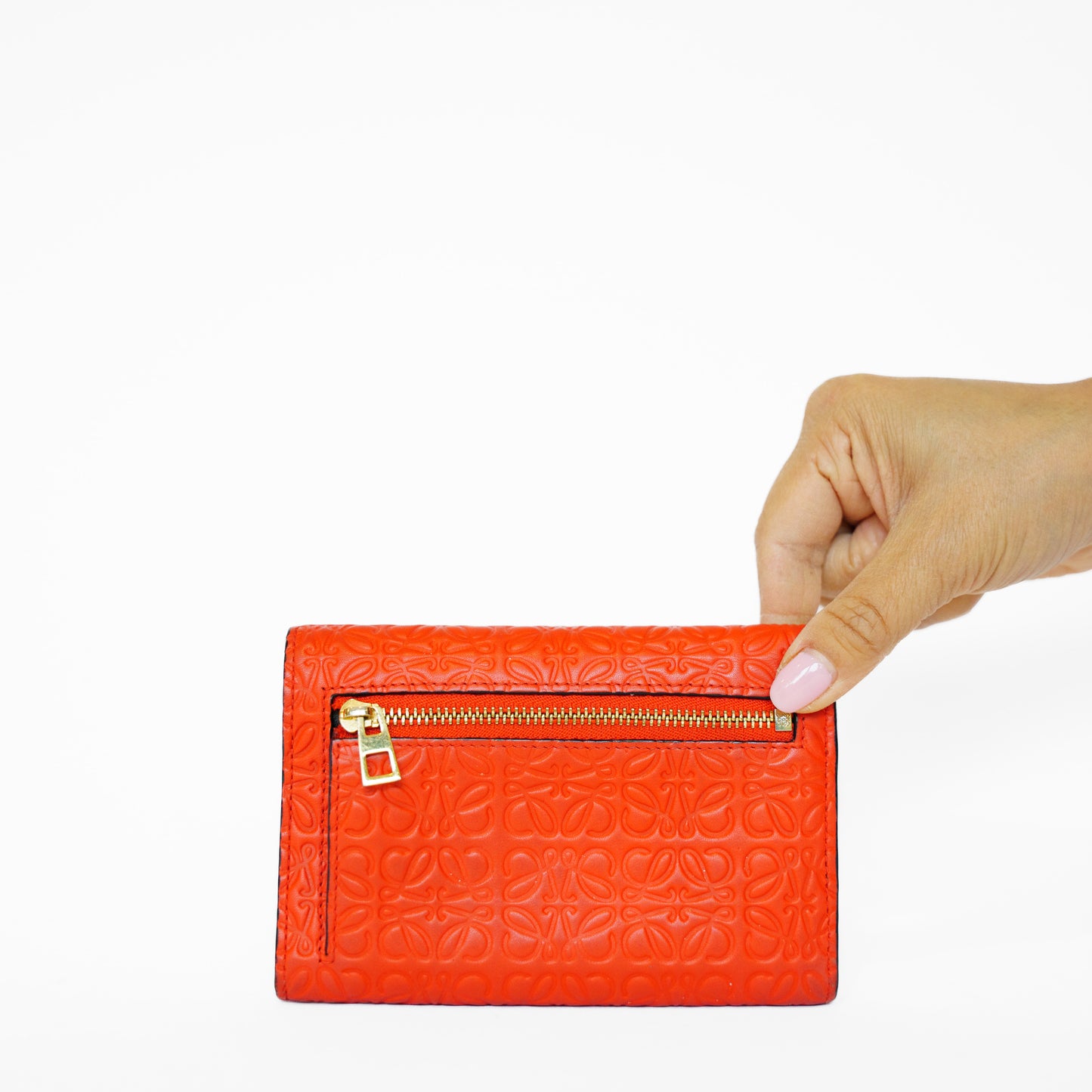 Loewe Anagram Compact Purse in Red 271125B48