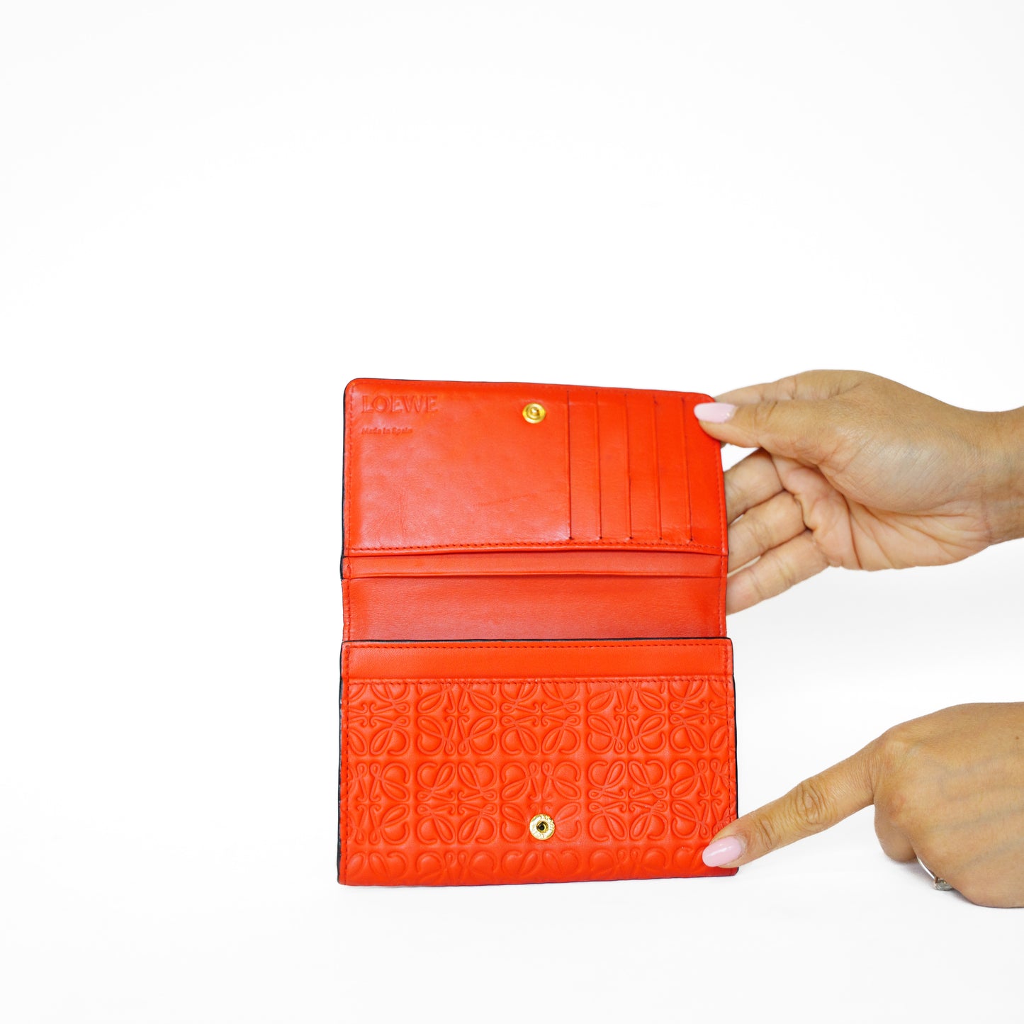 Loewe Anagram Compact Purse in Red 271125B48
