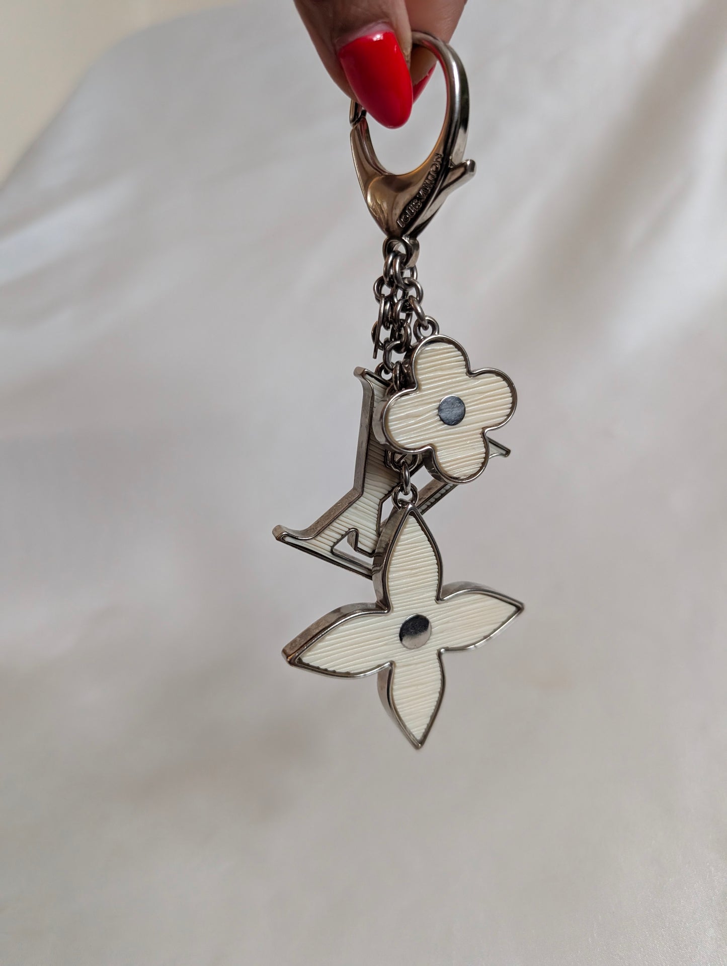 Louis Vuitton White Fleur de Epi Monogram Bag Charm