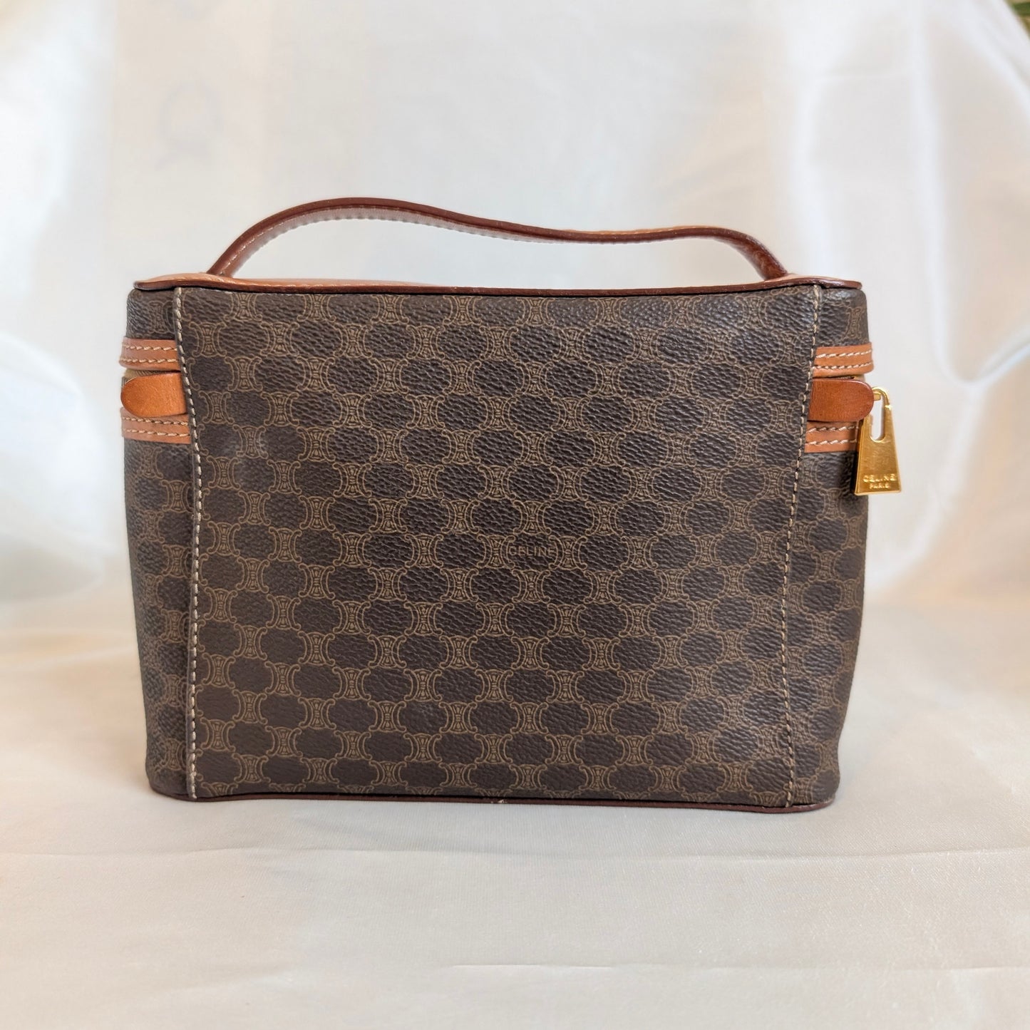 Celine Vanity Bag in Brown Macadam 191125B18