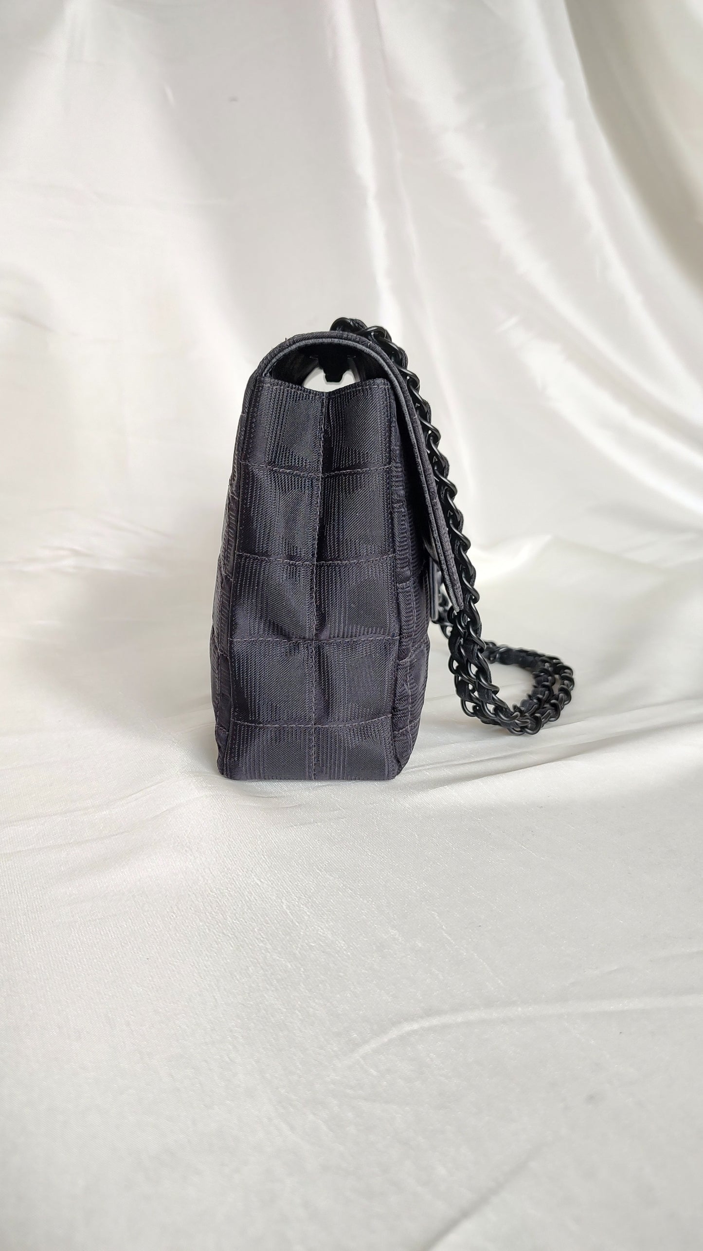 Chanel 2002 Black Medium Flap Travel line in Black Hardware