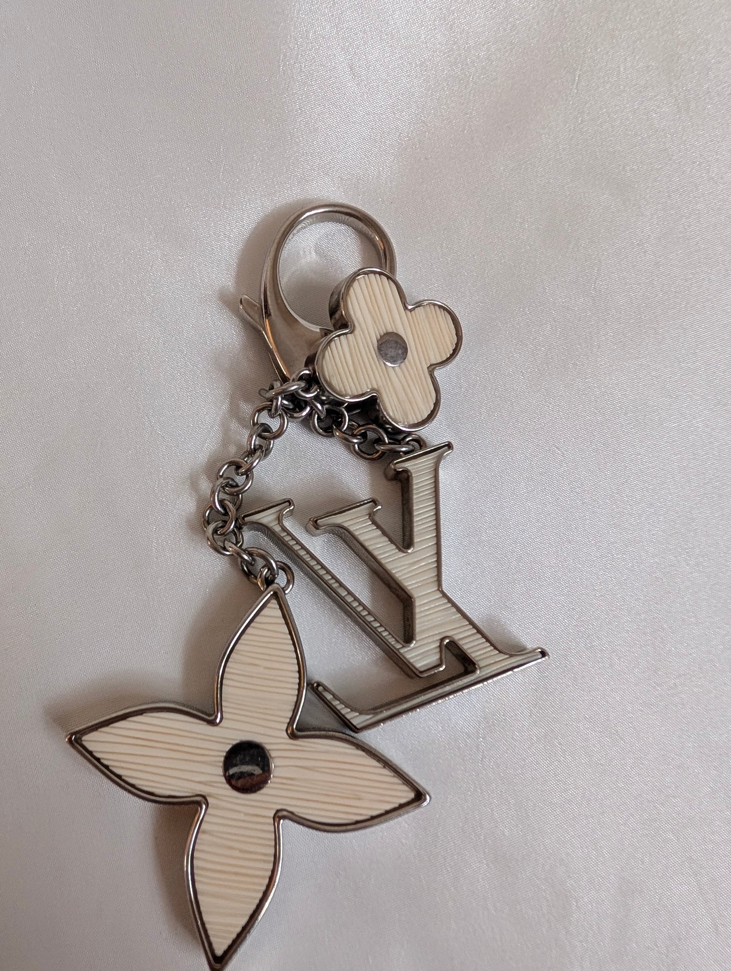 Louis Vuitton White Fleur de Epi Monogram Bag Charm