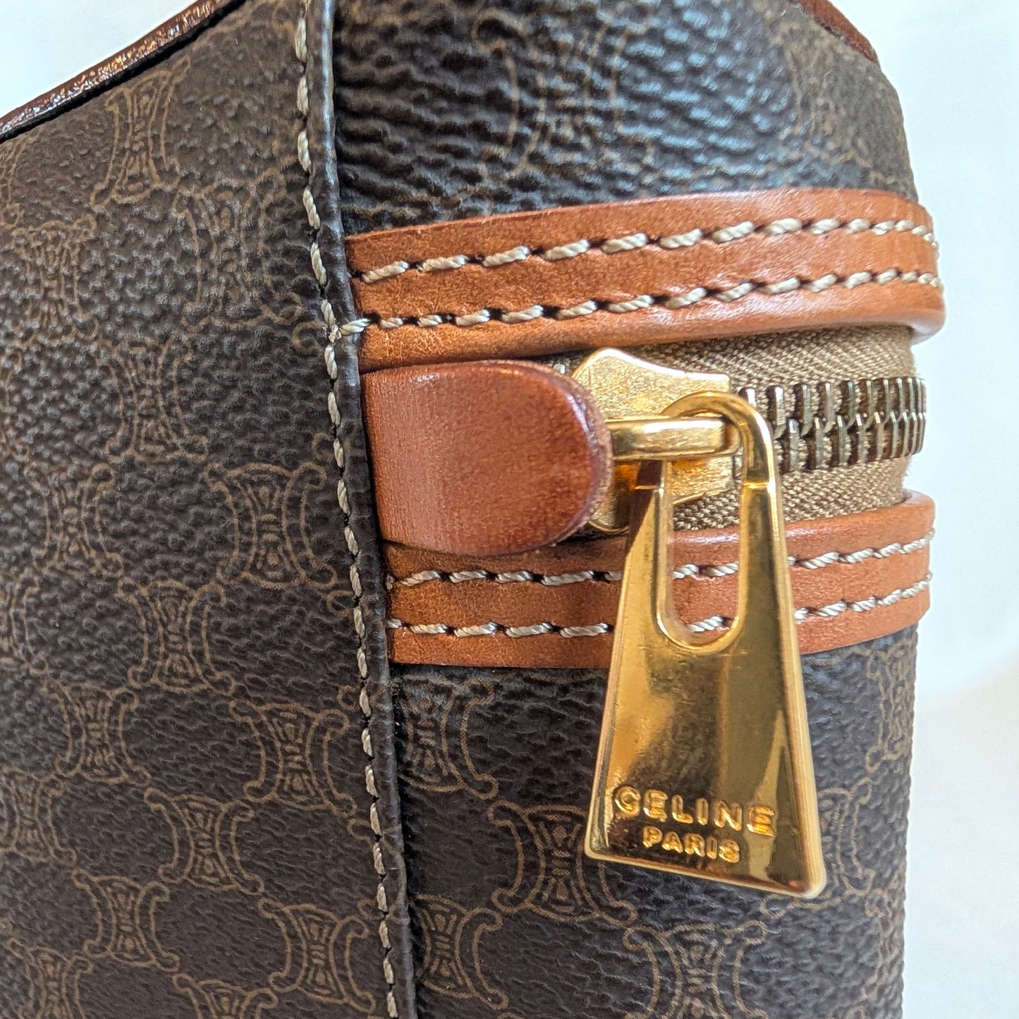 Celine Vanity Bag in Brown Macadam 191125B18