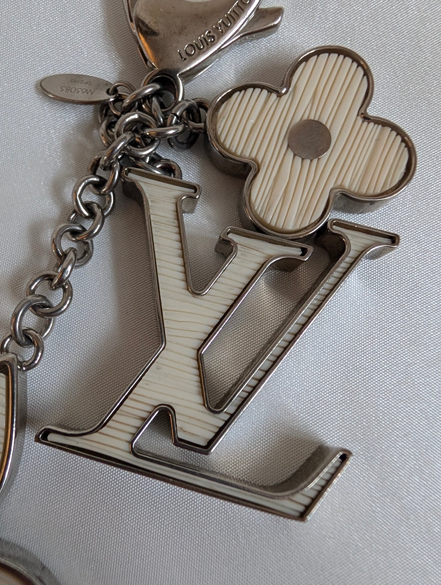 Louis Vuitton White Fleur de Epi Monogram Bag Charm