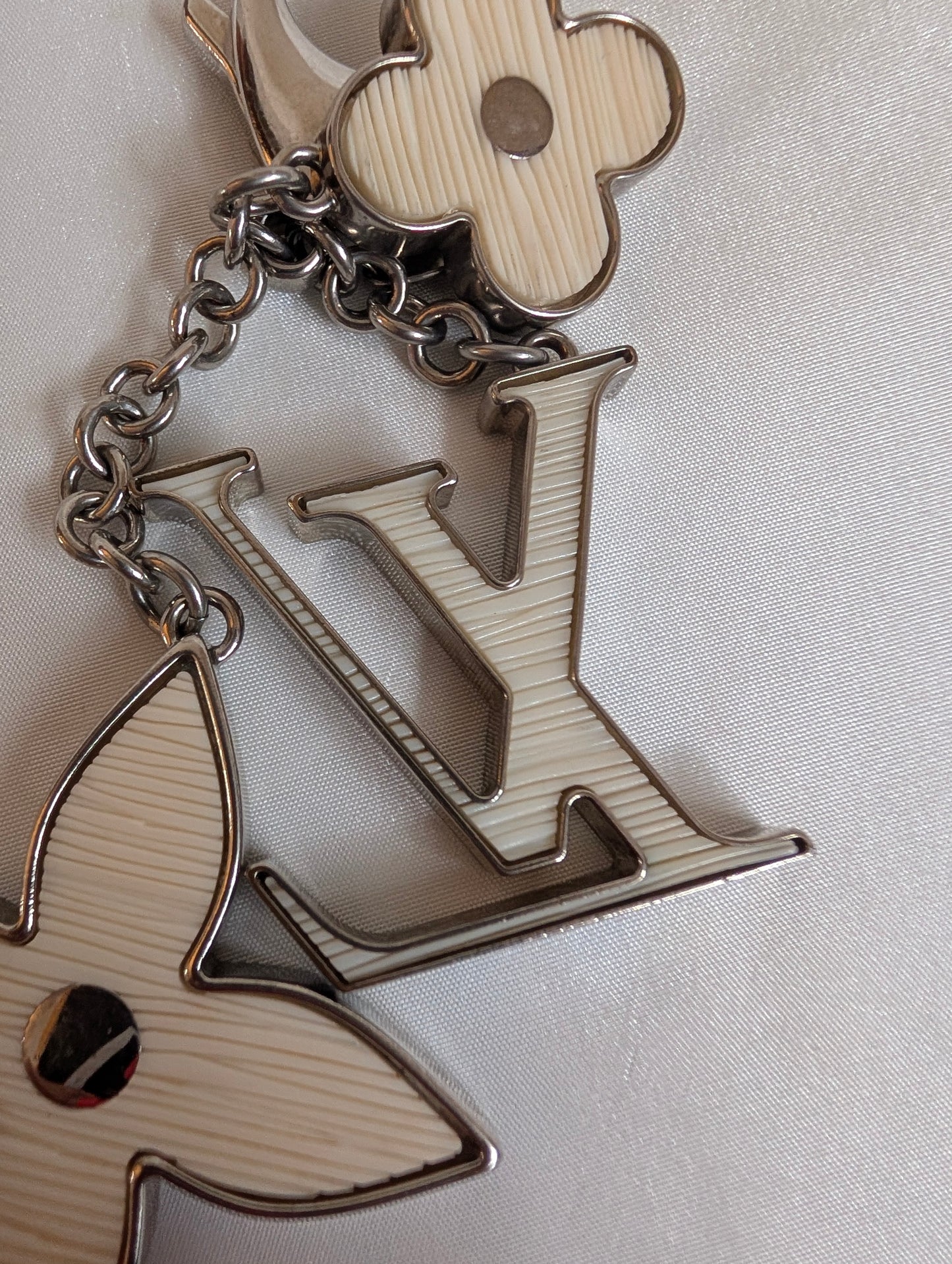 Louis Vuitton White Fleur de Epi Monogram Bag Charm