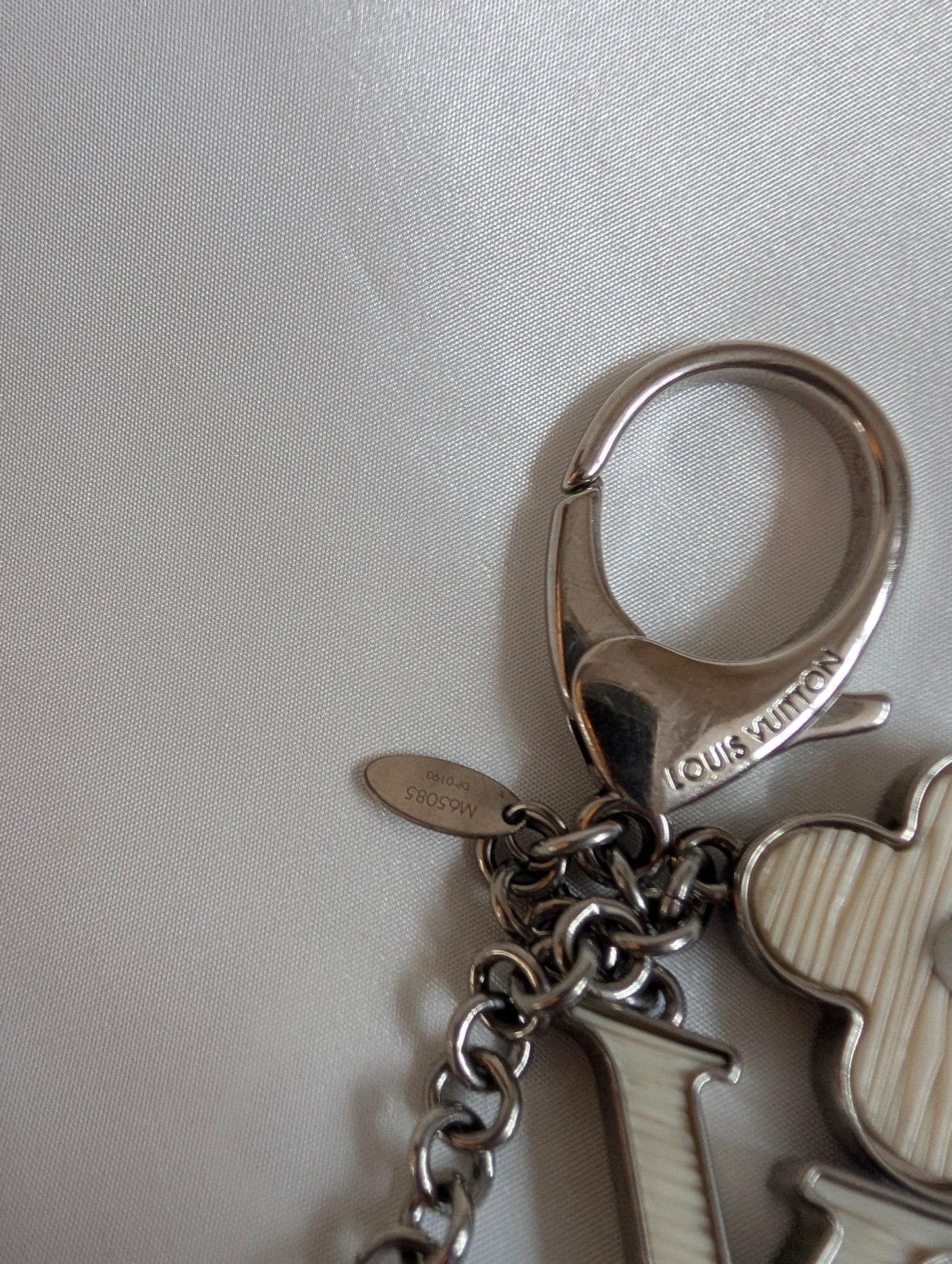 Louis Vuitton White Fleur de Epi Monogram Bag Charm