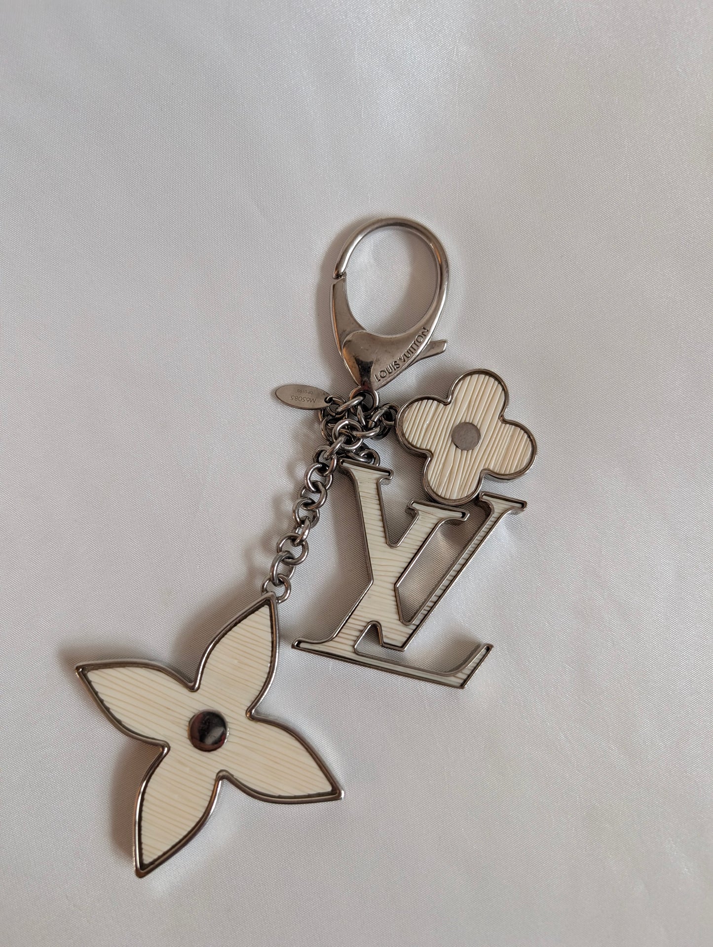 Louis Vuitton White Fleur de Epi Monogram Bag Charm