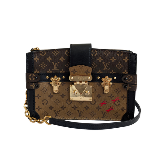 Louis Vuitton 2019 Trunk Clutch in Monogram Reverse Chain Shoulder Bag SN2179