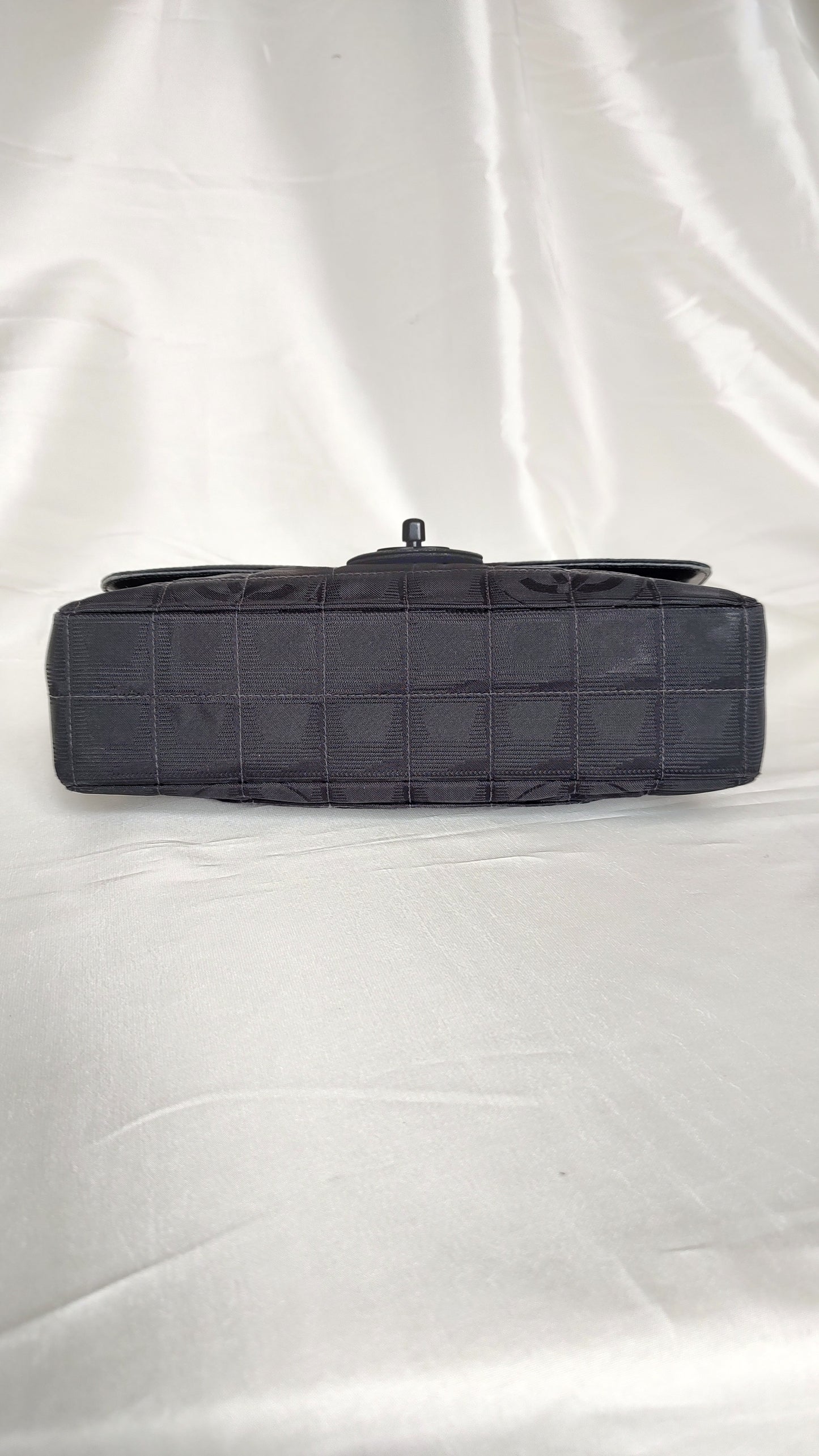 Chanel 2002 Black Medium Flap Travel line in Black Hardware