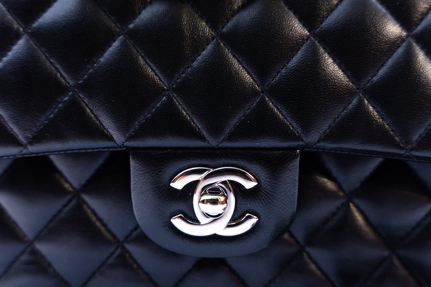 Chanel 2019 Small Classic Flap in Black Lambskin with Silver Hardware