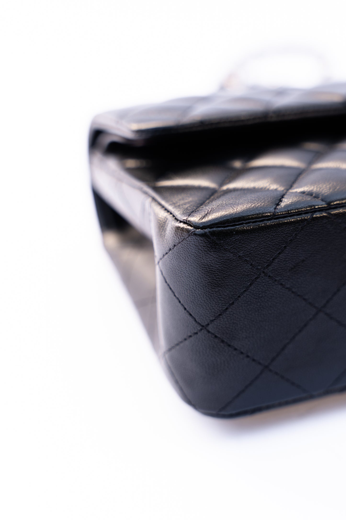 Chanel 2019 Small Classic Flap in Black Lambskin with Silver Hardware